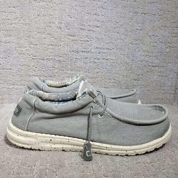Hey Dude Men's Size US 10 Gray Wally Stretch Iron Moc Toe Moccasin Shoes - Picture 1 of 11